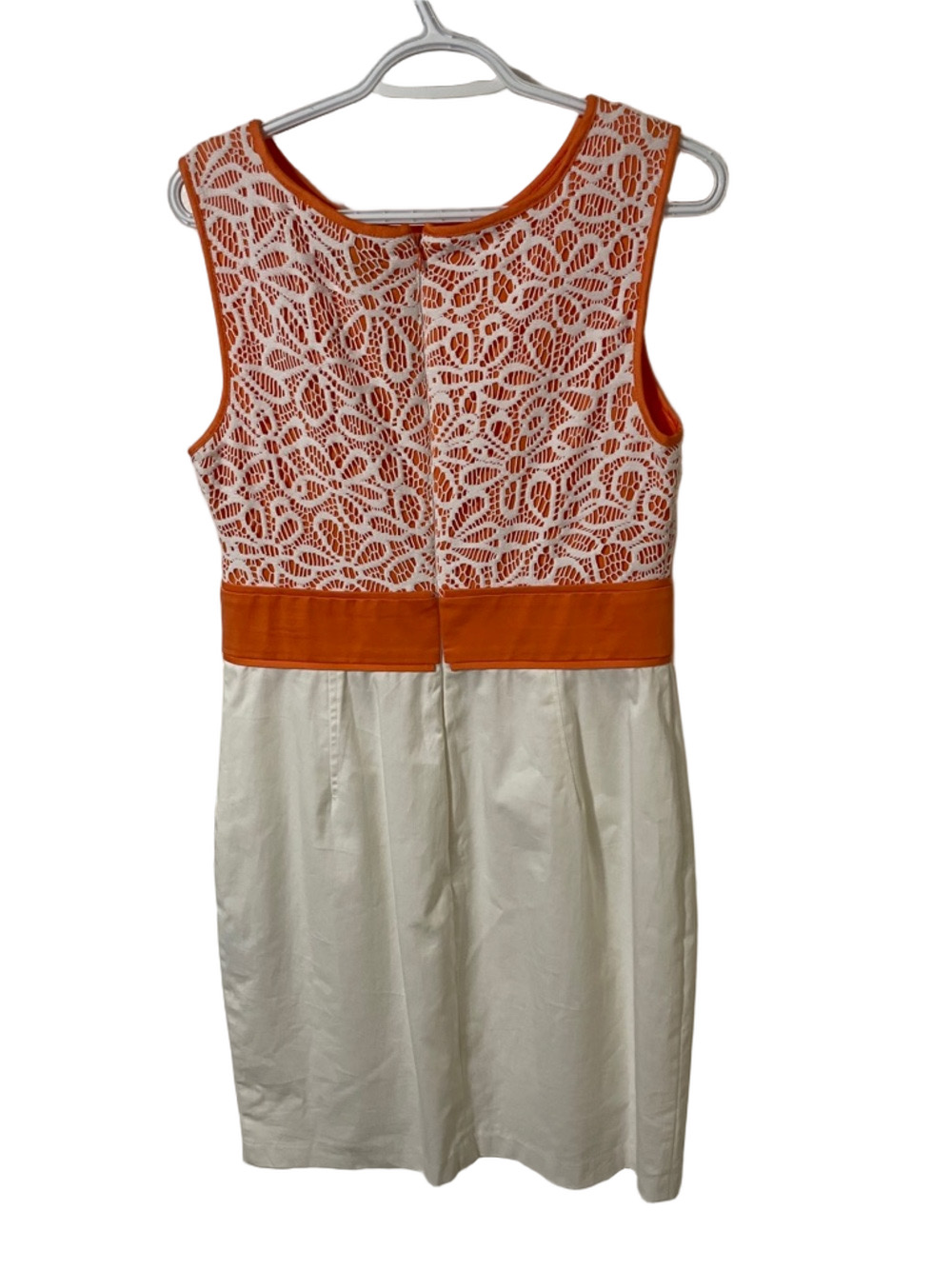 Nwt’s Jessica Orange and White Lace-Overlay Dress Size 12 - Picture 6 of 10